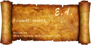 Ecsedi Anett névjegykártya