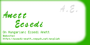 anett ecsedi business card